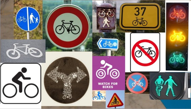 bicycle signs_collage