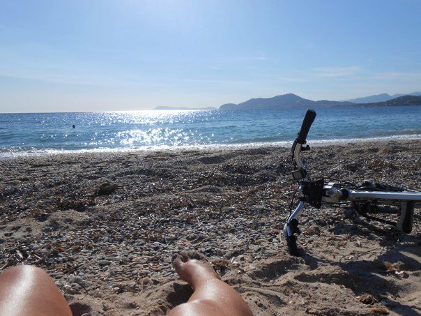 Straying off the EuroVelo 8. Alone at the beach in Hyeres in the south of France