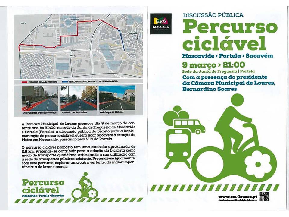 Public session and discussion in Loures earlier this year, preceding construction of the new bikeway