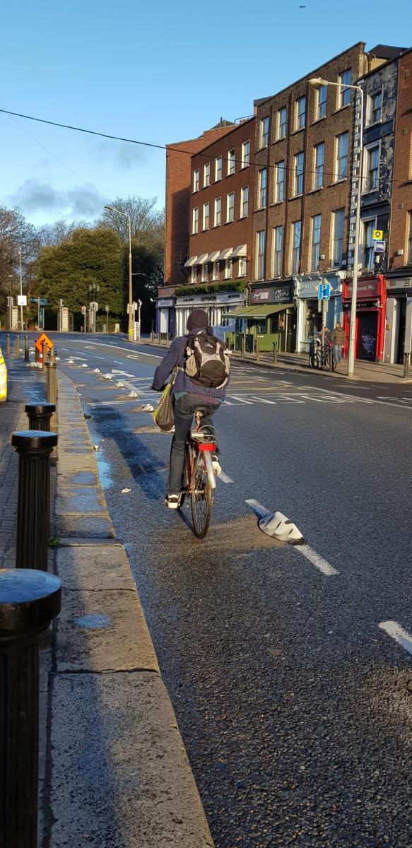 Photo: Cyclist on Leeson Street Image by Paul Delaney, Delani Street and Traffic Limited