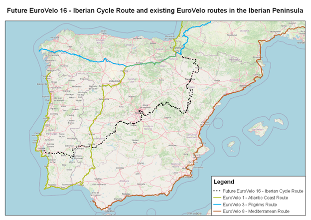 The future EuroVelo 16 route is scheduled to join the network by 2028