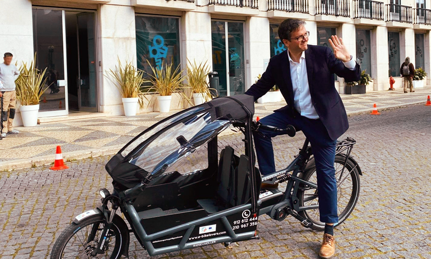 Miguel Gaspar, Lisbon Deputy Mayor for Mobility, is a cargo bike enthusiast. (Credit: Rita Pinto Coelho | Lisboa Capital Verde Europeia 2020)
