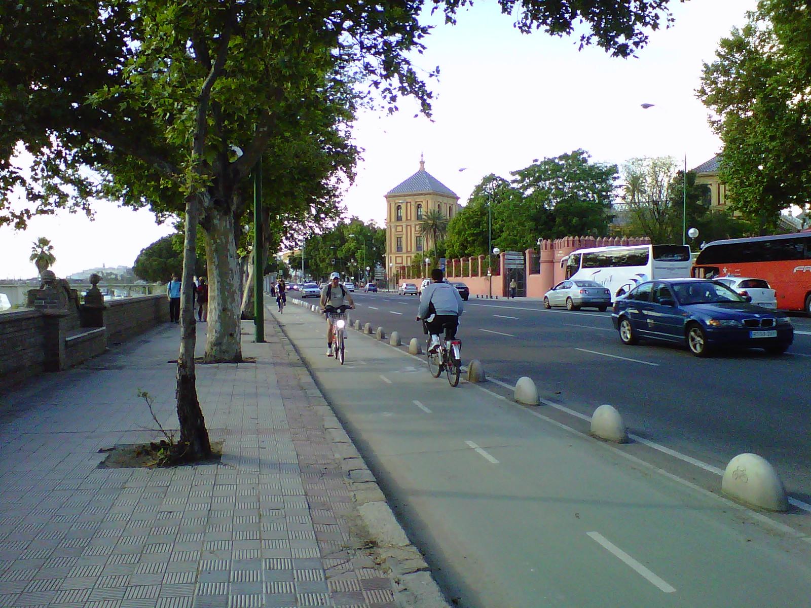 Protected bike lane in Seville