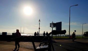 Enjoying the winter sunshine on Dublin’s stationless bicycle share scheme.