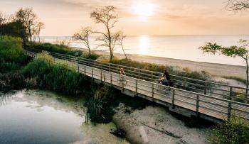 A section of EuroVelo 10 and 13 along the Baltic coast in Kołobrzeg, Poland