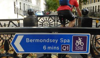 Quietway 1, filtered permeability on Trinity Street.