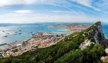 Gibaltar as seen from the Rock of Gibraltar. 
