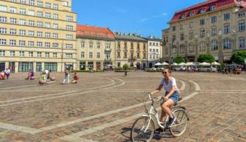 Girl in empty square